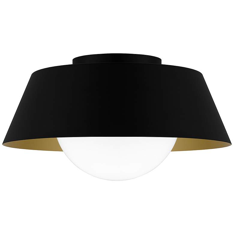 Image 1 Quoizel Damascus 16" Wide 1-Light Modern Matte Black Ceiling Light