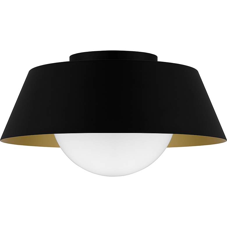 Image 3 Quoizel Damascus 16" Wide 1-Light Modern Matte Black Ceiling Light more views