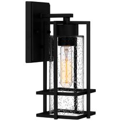 Quoizel Damien 12 1/4&quot; High Earth Black Outdoor Wall Light