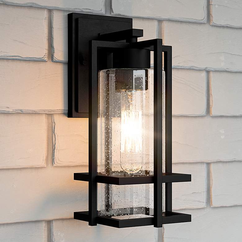 Image 2 Quoizel Damien 12 1/4" High Earth Black Outdoor Wall Light