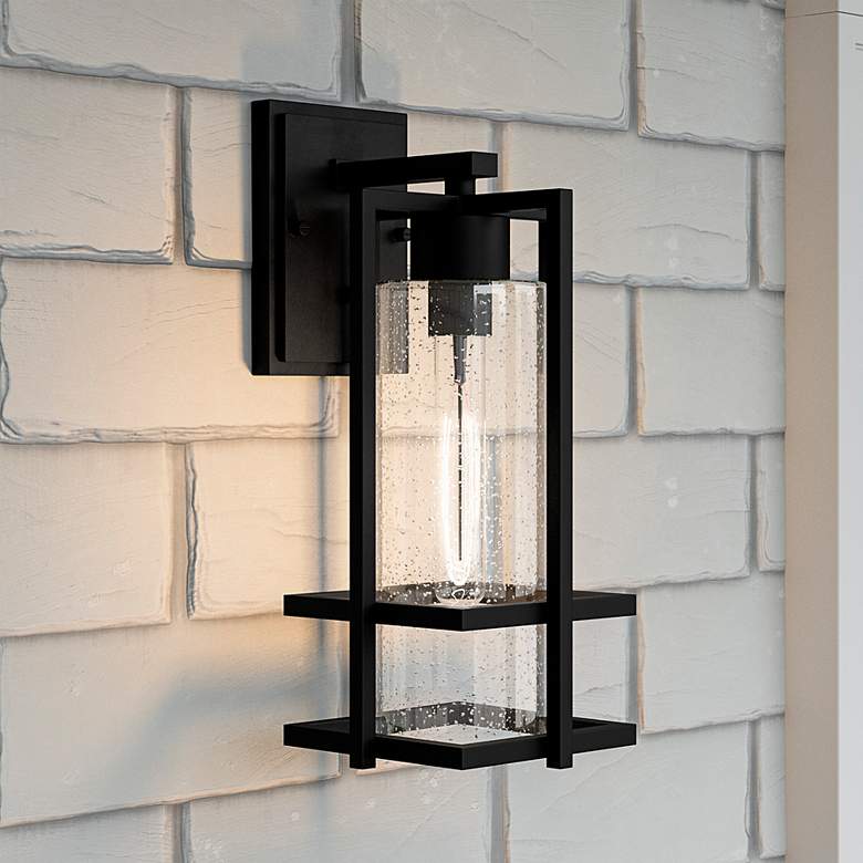 Image 2 Quoizel Damien 14 1/2 inch High Earth Black Modern Outdoor Wall Light