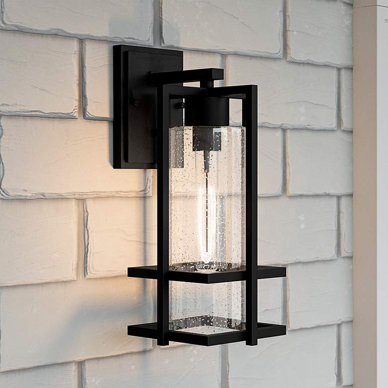 Image 2 Quoizel Damien 14 1/2" High Earth Black Modern Outdoor Wall Light
