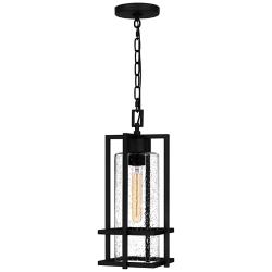 Quoizel Damien 17 1/4&quot; High Earth Black Outdoor Hanging Light