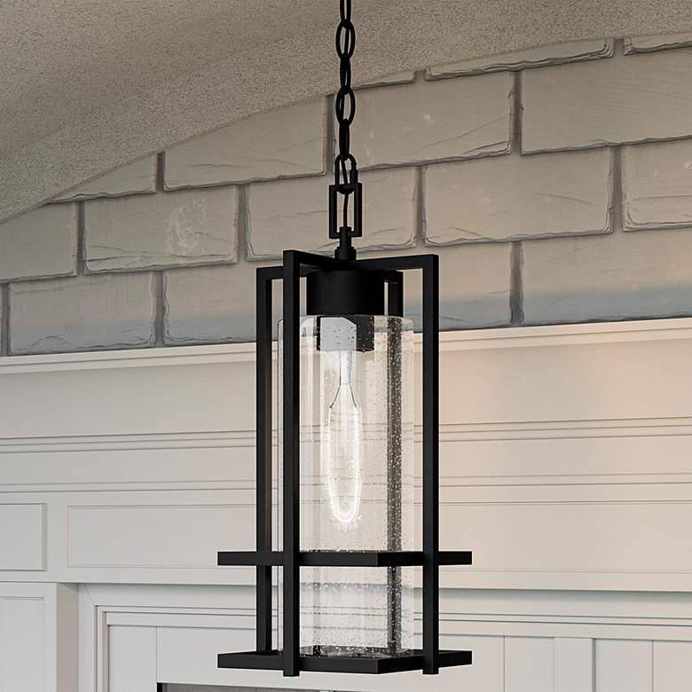 Image 2 Quoizel Damien 17 1/4 inch High Earth Black Outdoor Hanging Light