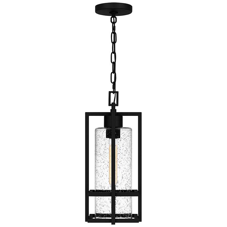 Image 4 Quoizel Damien 17 1/4" High Earth Black Outdoor Hanging Light more views