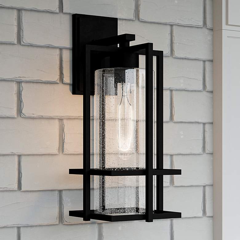 Image 2 Quoizel Damien 17 1/4" High Earth Black Outdoor Wall Light
