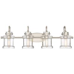 Quoizel Danbury 32" Wide Brushed Nickel 4-Light Bath Light