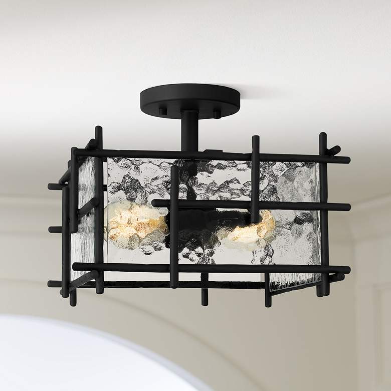 Image 2 Quoizel Daphne 13" Wide Matte Black 2-Light Ceiling Light