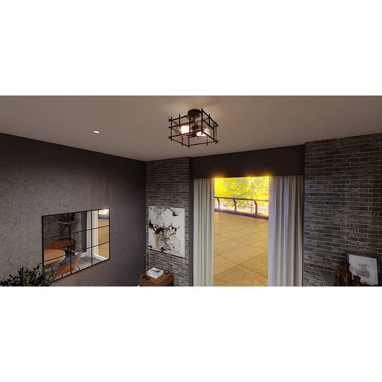 Image 6 Quoizel Daphne 13" Wide Matte Black 2-Light Ceiling Light more views