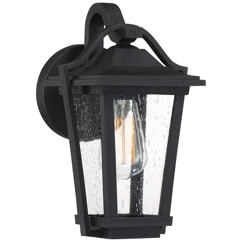 Image 1 Quoizel Darius 11.5 inch High Black Finish Outdoor Lantern Wall Light