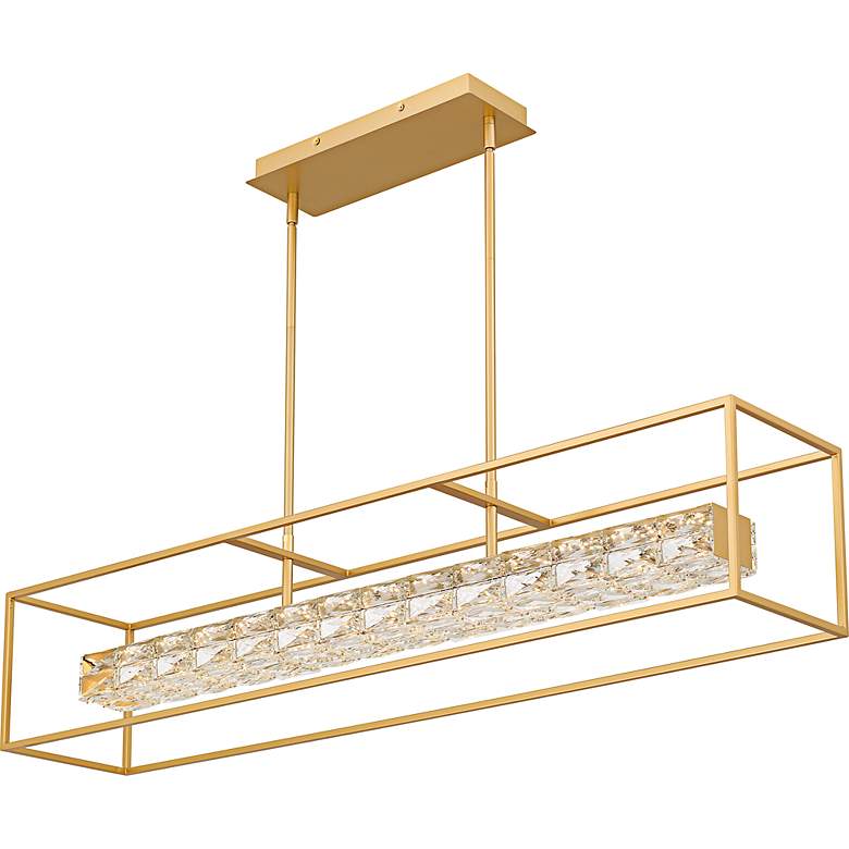 Image 4 Quoizel Dazzle 48" Wide Modern Soft Gold LED Linear Chandelier more views