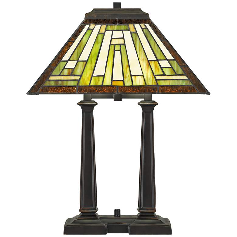 Image 1 Quoizel Decker 21 1/2 inch High Tiffany-Style Accent Table Lamp