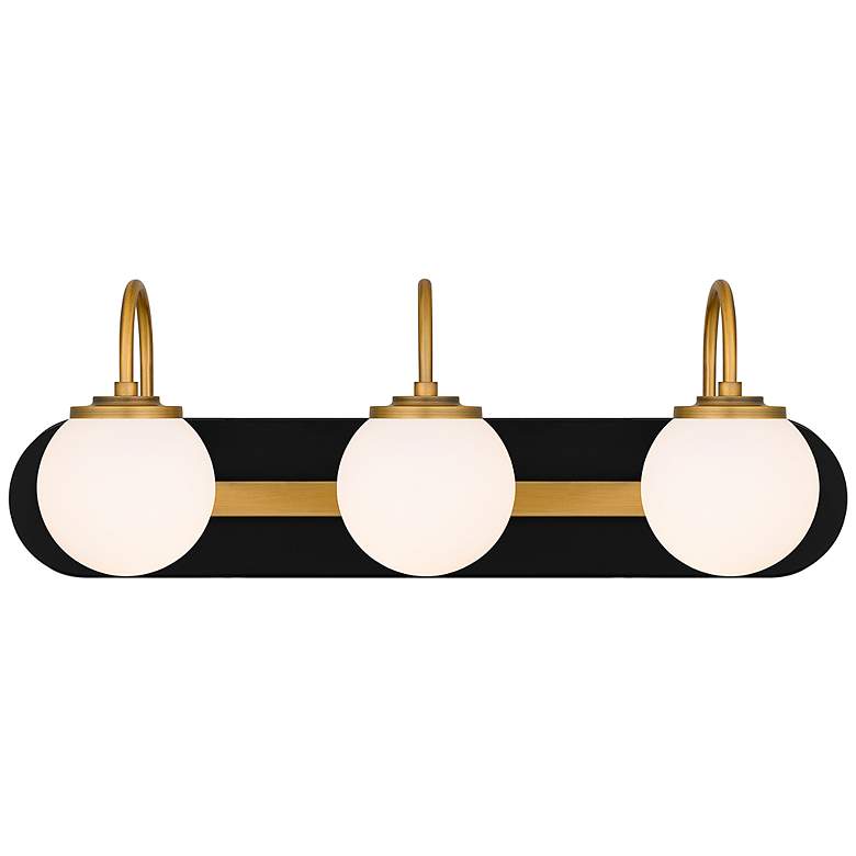 Image 2 Quoizel Desmond 24"W Matte Black and Gold 3-Light Bath Light