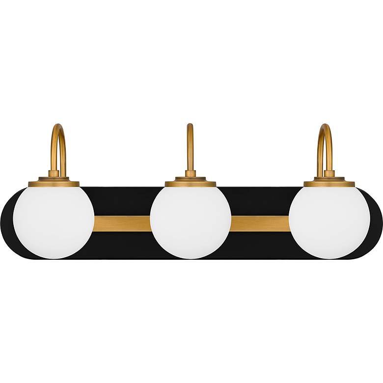 Image 3 Quoizel Desmond 24"W Matte Black and Gold 3-Light Bath Light more views