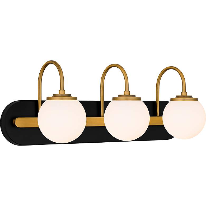 Image 4 Quoizel Desmond 24"W Matte Black and Gold 3-Light Bath Light more views