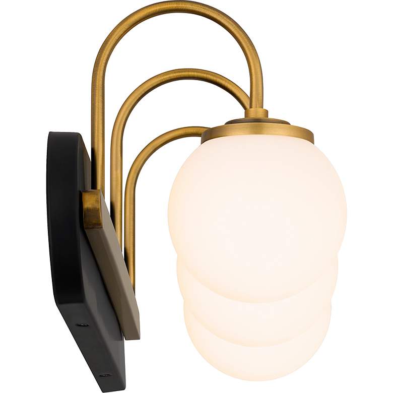 Image 5 Quoizel Desmond 24"W Matte Black and Gold 3-Light Bath Light more views