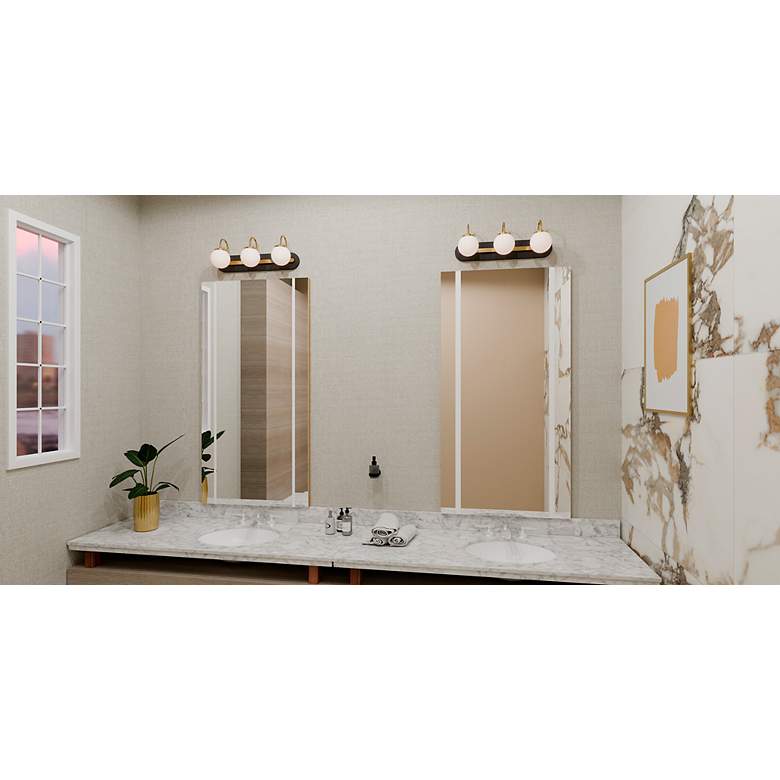 Image 6 Quoizel Desmond 24"W Matte Black and Gold 3-Light Bath Light more views