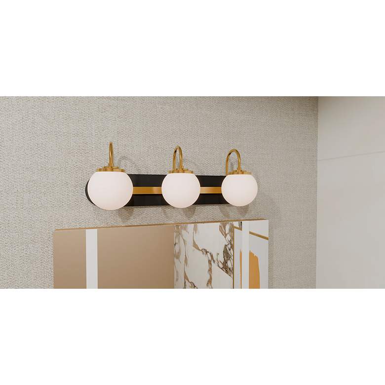 Image 7 Quoizel Desmond 24"W Matte Black and Gold 3-Light Bath Light more views