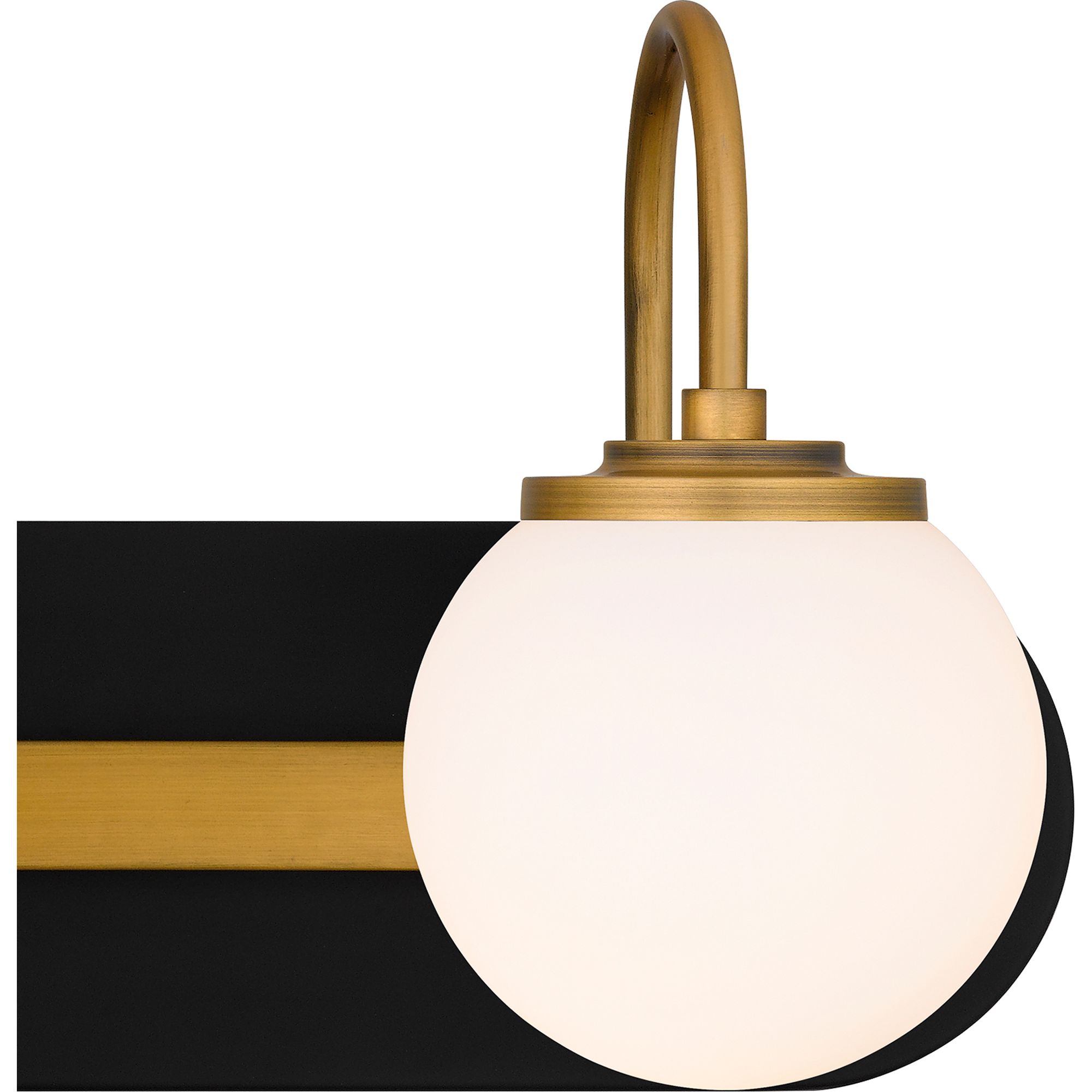 Quoizel Desmond 24"W Matte Black and Gold 3-Light Bath Light