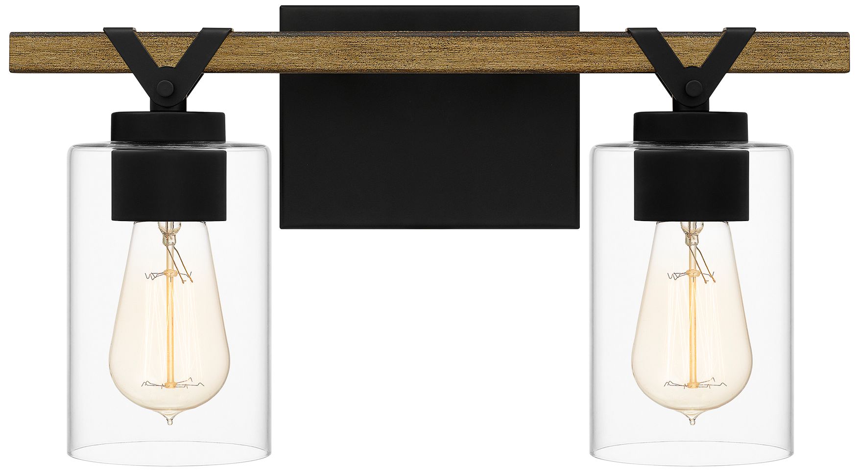 Quoizel Devon Court 8 1/2"H Matte Black 2-Light Wall Sconce