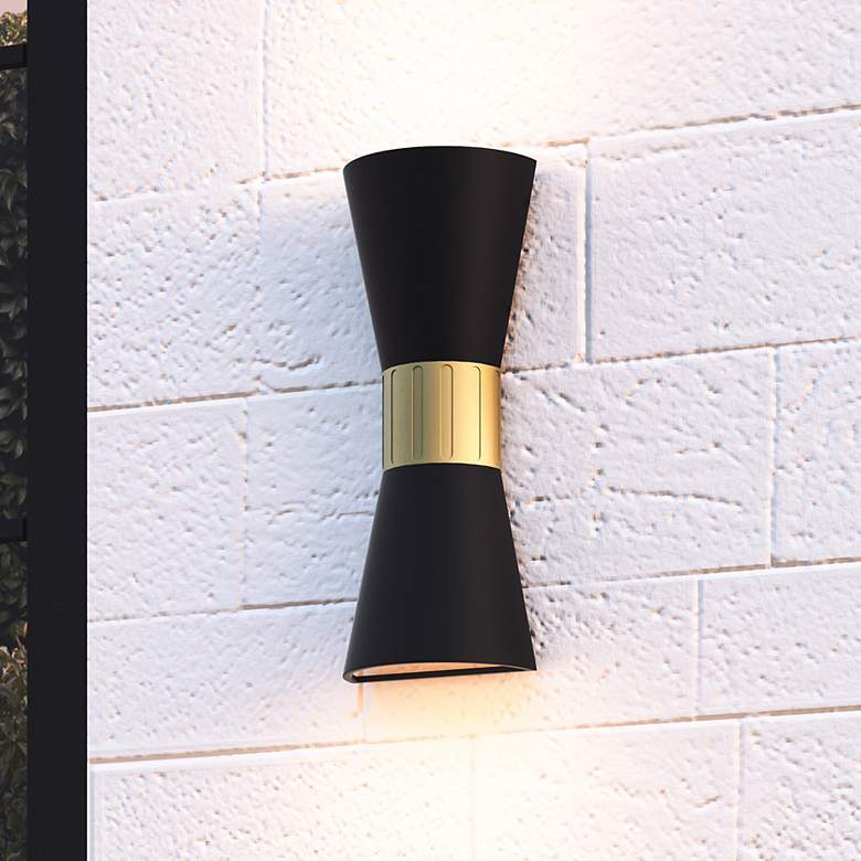 Image 1 Quoizel Dexter 15" High Matte Black LED Outdoor Wall Light