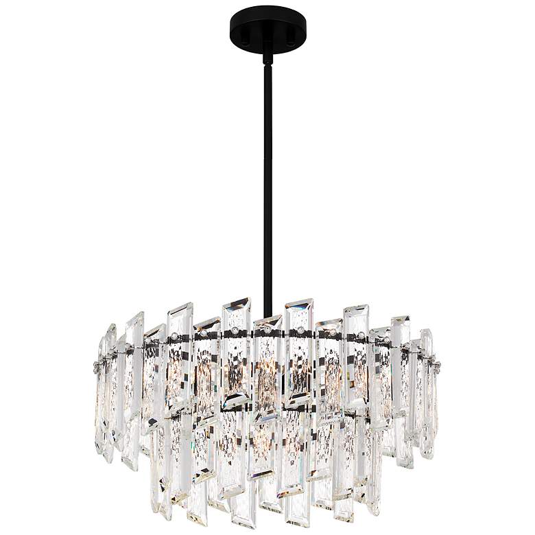Image 3 Quoizel Dion 19 3/4"W Matte Black Crystal 6-Light Pendant