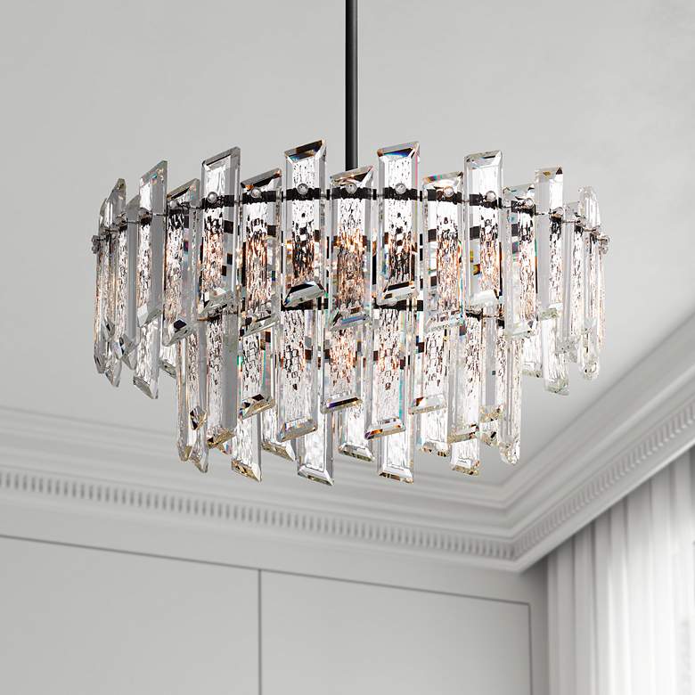 Image 2 Quoizel Dion 19 3/4"W Matte Black Crystal 6-Light Pendant