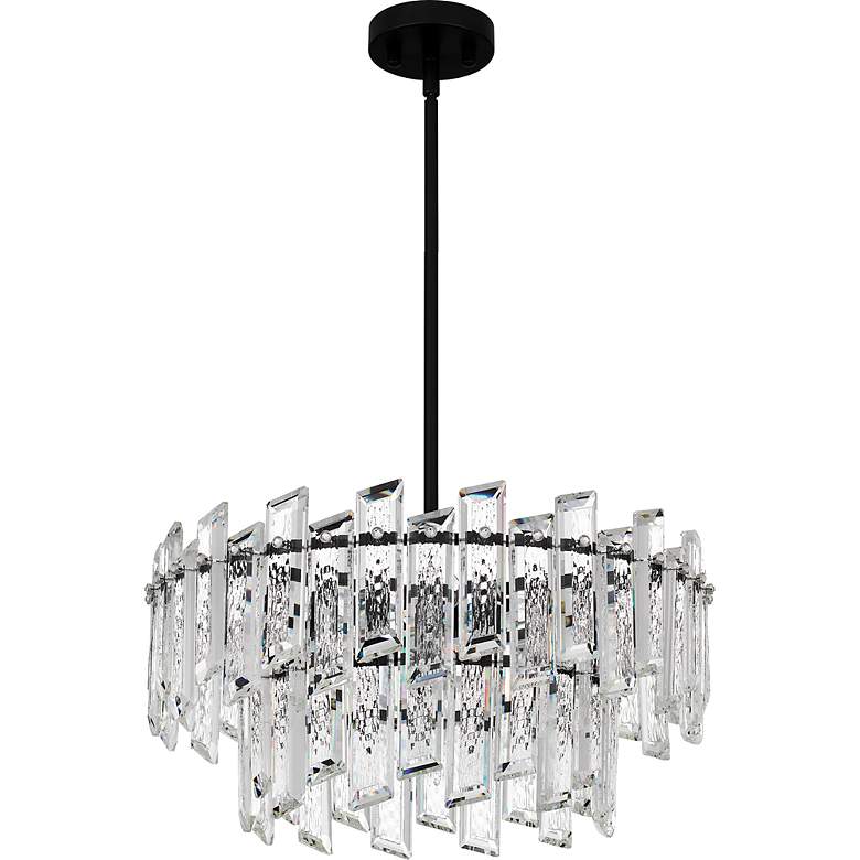 Image 5 Quoizel Dion 19 3/4"W Matte Black Crystal 6-Light Pendant more views