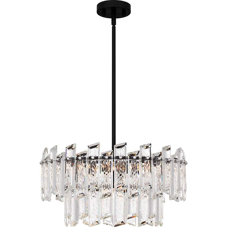 Image 6 Quoizel Dion 19 3/4"W Matte Black Crystal 6-Light Pendant more views