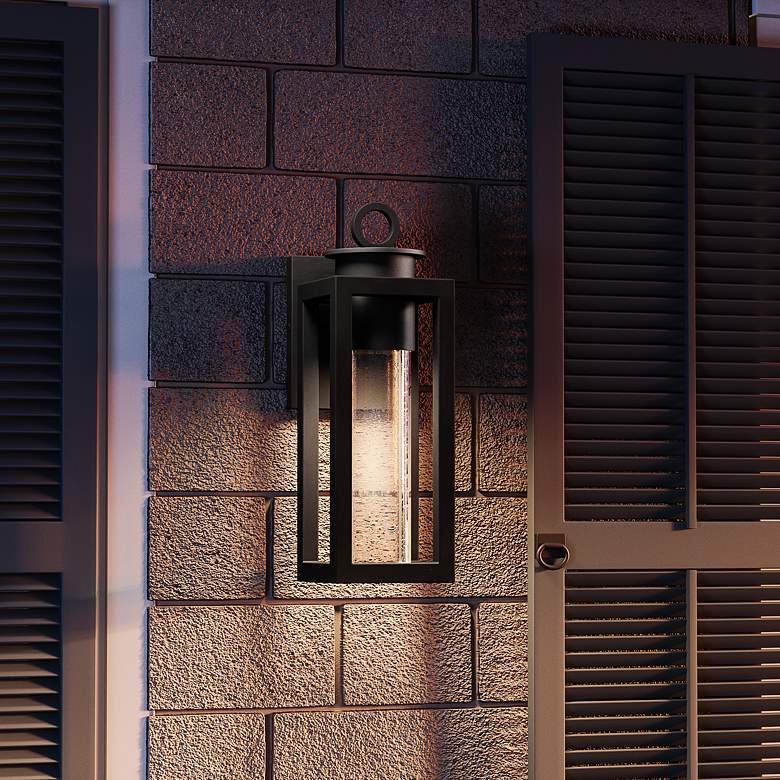 Quoizel Donegal 14 3/4&quot; High Matte Black Outdoor Wall Lantern