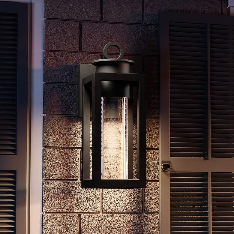 Quoizel Donegal 18 3/4&quot; High Matte Black Outdoor Wall Lantern