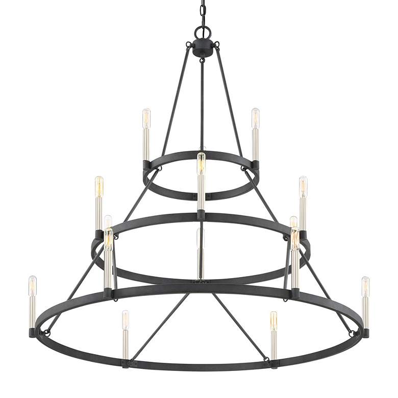 Image 2 Quoizel Doran 40 1/4" Wide Black 15-Light Ring Chandelier more views