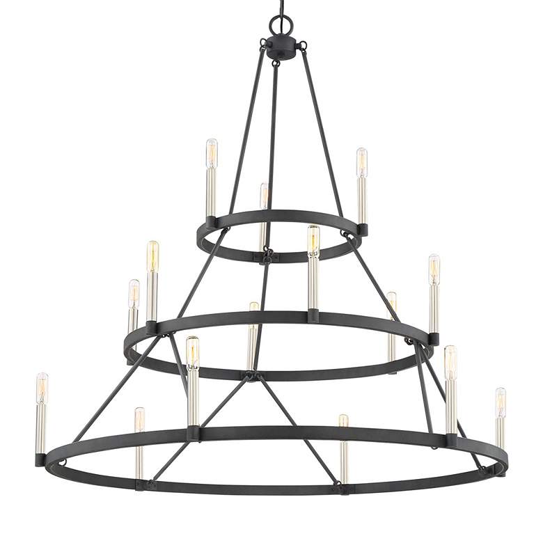 Image 3 Quoizel Doran 40 1/4" Wide Black 15-Light Ring Chandelier more views