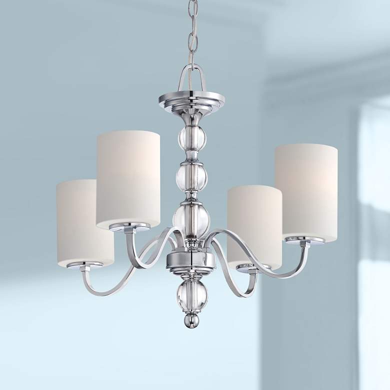 Image 1 Quoizel Downtown 4-Light 22 inch Wide Chrome Chandelier