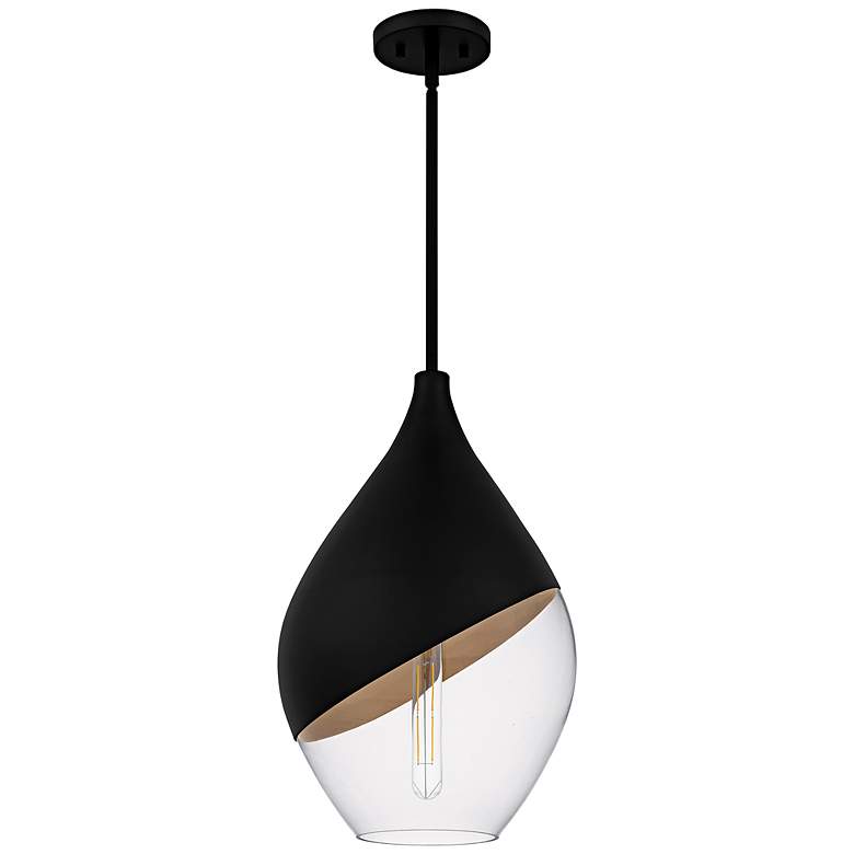 Image 2 Quoizel Drover 12" Wide Matte Black Mini Pendant more views