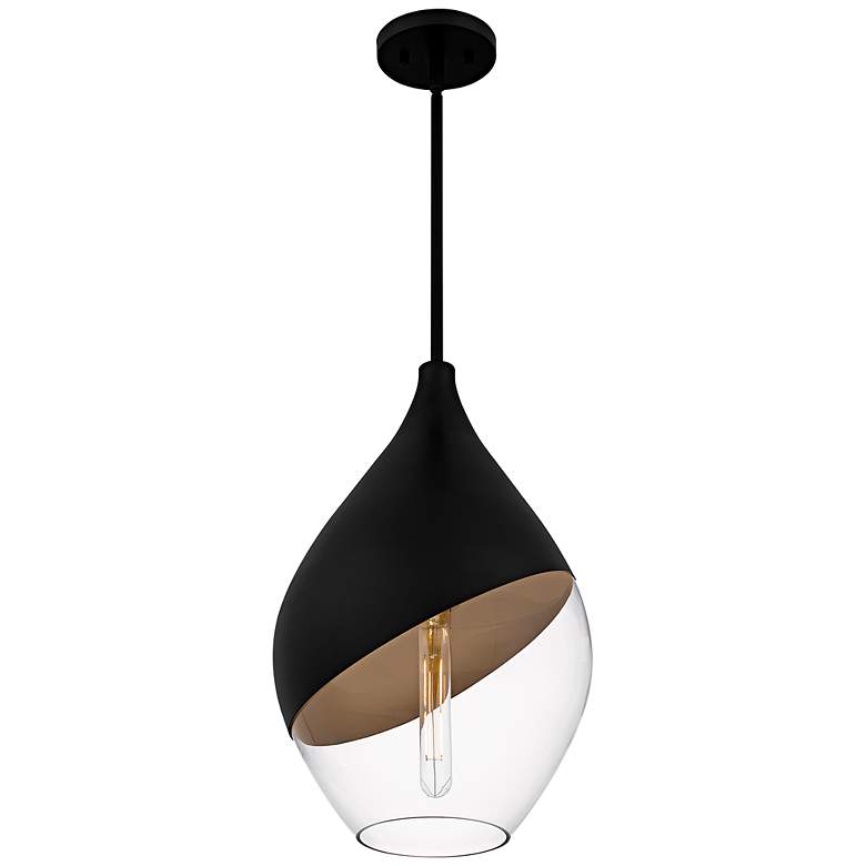 Image 4 Quoizel Drover 12" Wide Matte Black Mini Pendant more views