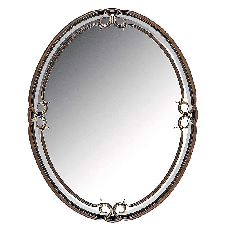 Image 3 Quoizel Duchess Bronze 24 inch x 30 inch Oval Wall Mirror