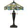 Quoizel Duffy Bronze and Art Glass Tiffany-Style Table Lamp