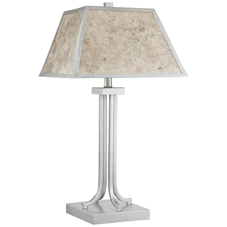Image 1 Quoizel Dumaine Silver Steel Mica Shade Table Lamp
