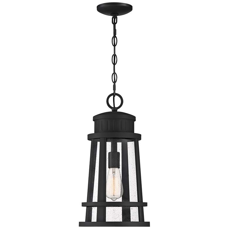 Image 1 Quoizel Dunham 19 inch High Earth Black Outdoor Hanging Light
