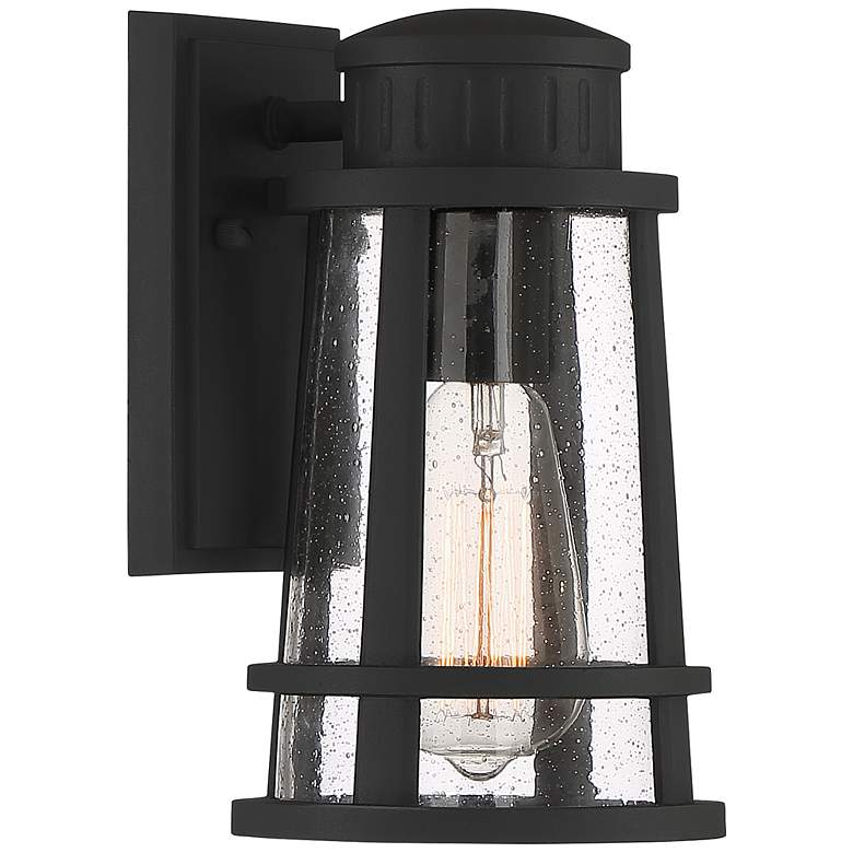 Image 1 Quoizel Dunham 9 1/2" High Earth Black Outdoor Wall Light