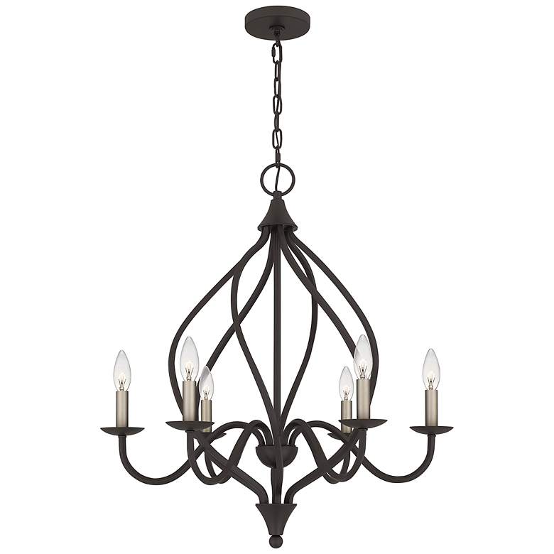 Image 2 Quoizel Dupont 25" Wide 6-Light Traditional Old Bronze Chandelier