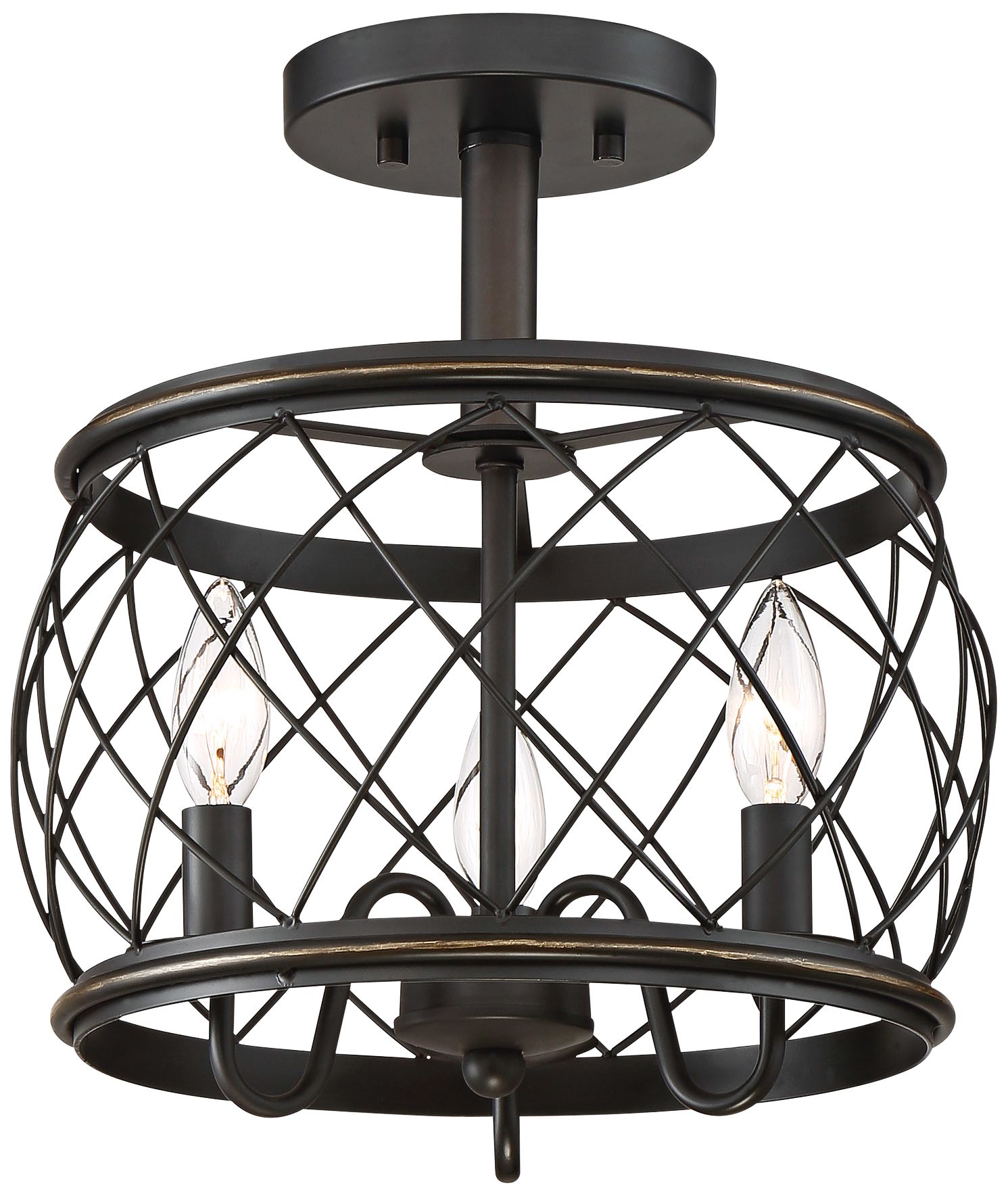 Quoizel Dury 12 1/2"W Palladian Bronze 3Light Ceiling Light 66M15 Lamps Plus