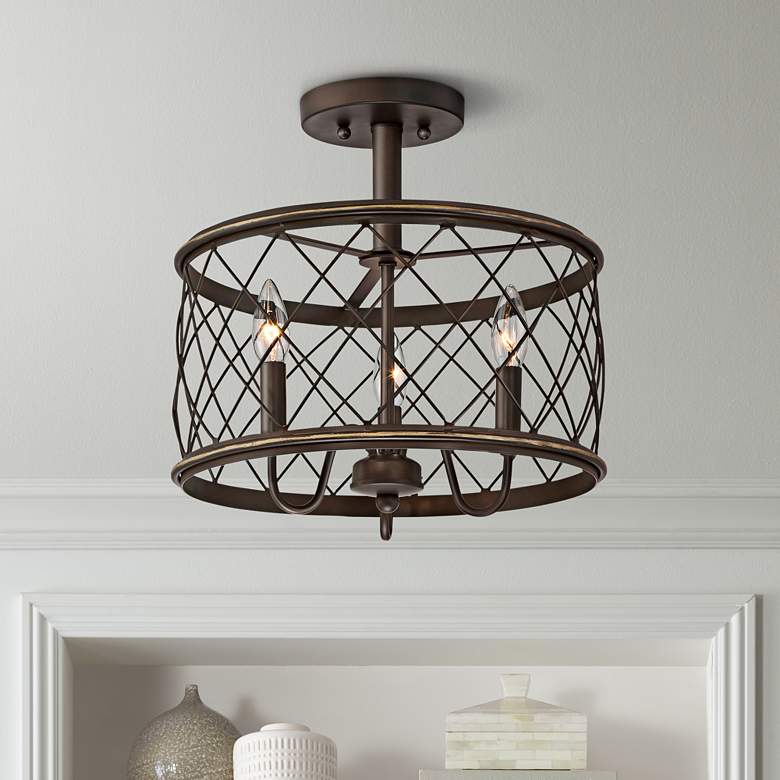 Image 1 Quoizel Dury 14 1/2" Wide Palladian Bronze Ceiling Light