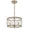 Quoizel Dury 15"W Century Silver Leaf 3-Light Pendant Light