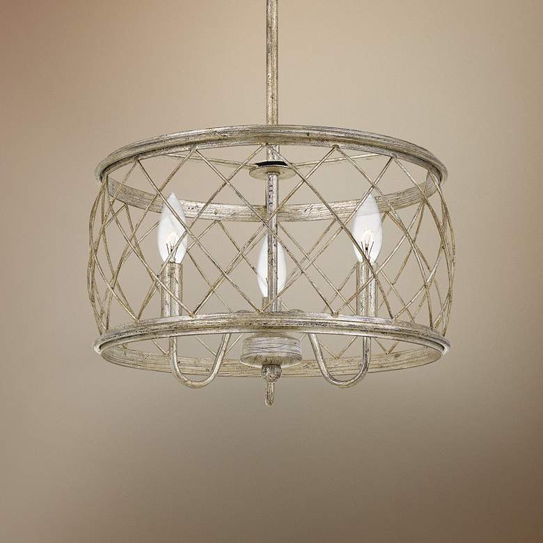 Image 1 Quoizel Dury 15"W Century Silver Leaf 3-Light Pendant Light