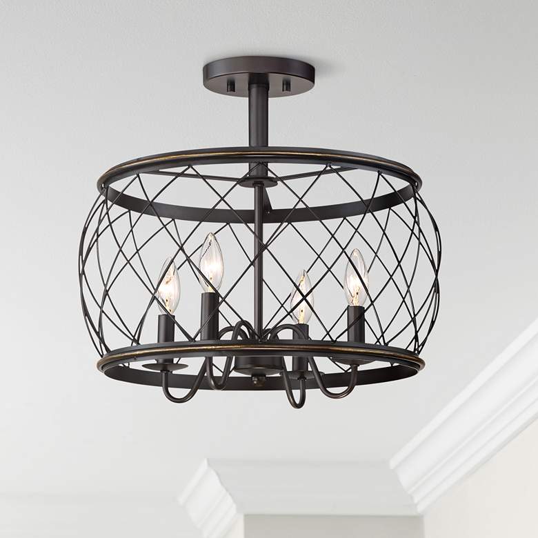 Image 1 Quoizel Dury 17 1/2"W Palladian Bronze 4-Light Ceiling Light