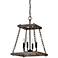 Quoizel Dwelling 15" Wide Bronze Wood 4-Light Chandelier