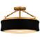 Quoizel Dylan 16" Wide Matte Black and Gold Drum Ceiling Light