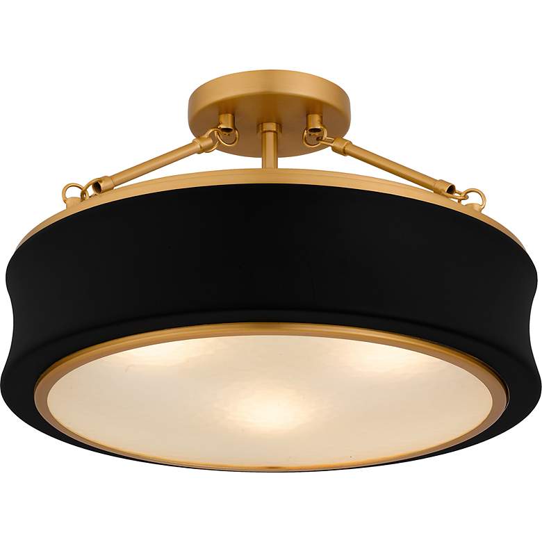 Image 4 Quoizel Dylan 16" Wide Matte Black and Gold Drum Ceiling Light more views